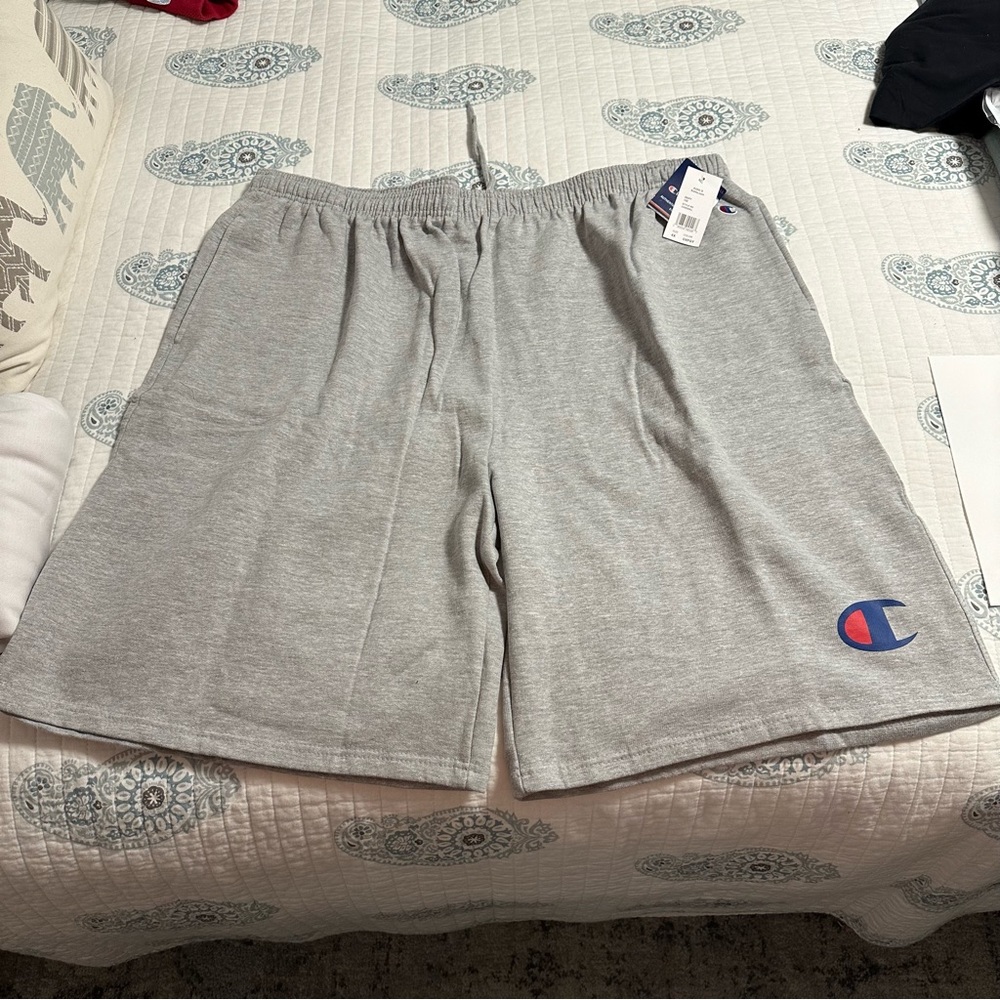 Champion Logo Shorts Fleece - Gray - Mens 4XL